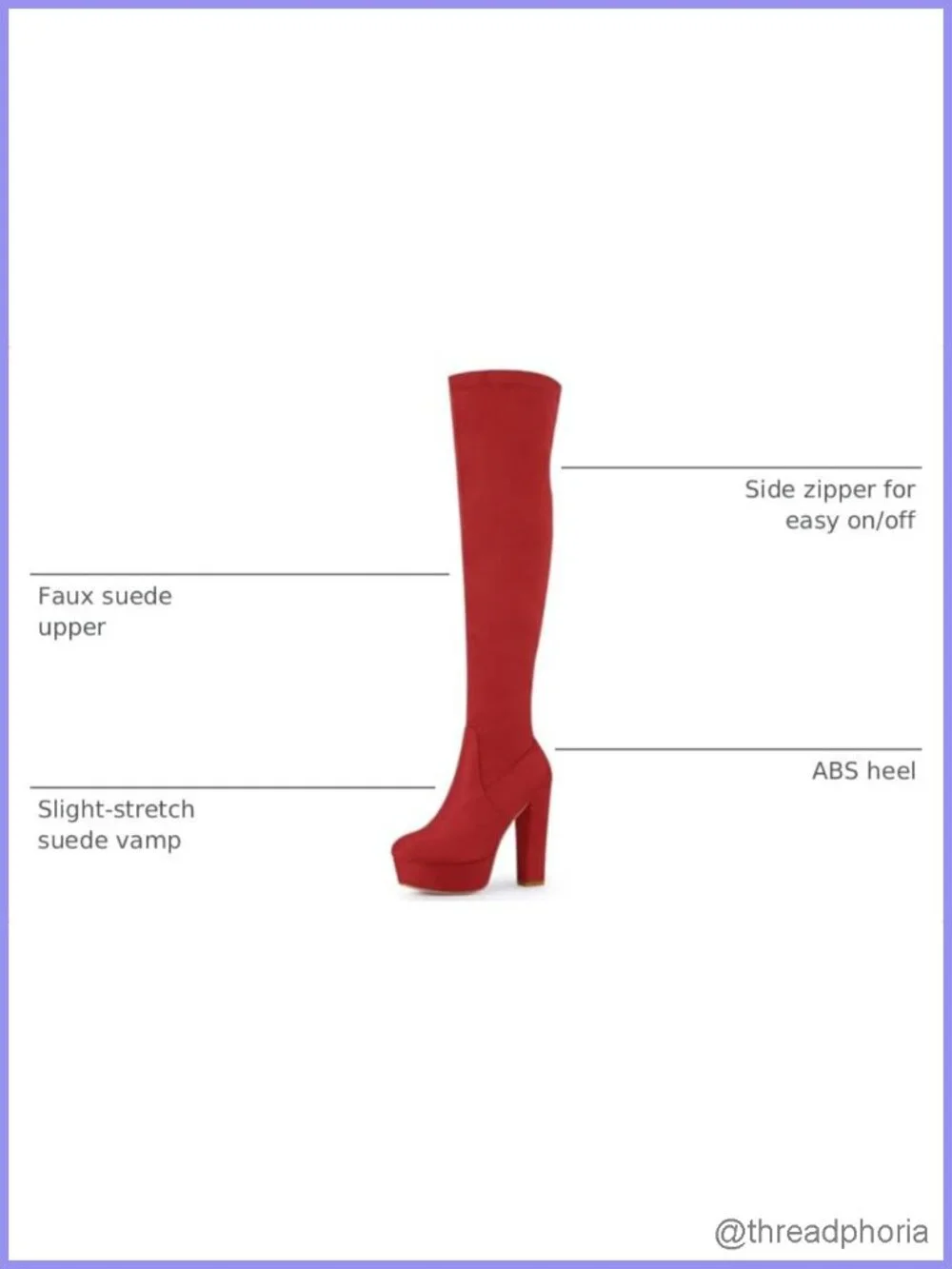 Faux Suede Over the Knee Platform High Heel Boots
